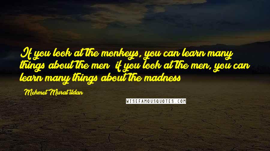 Mehmet Murat Ildan Quotes: If you look at the monkeys, you can learn many things about the men; if you look at the men, you can learn many things about the madness!