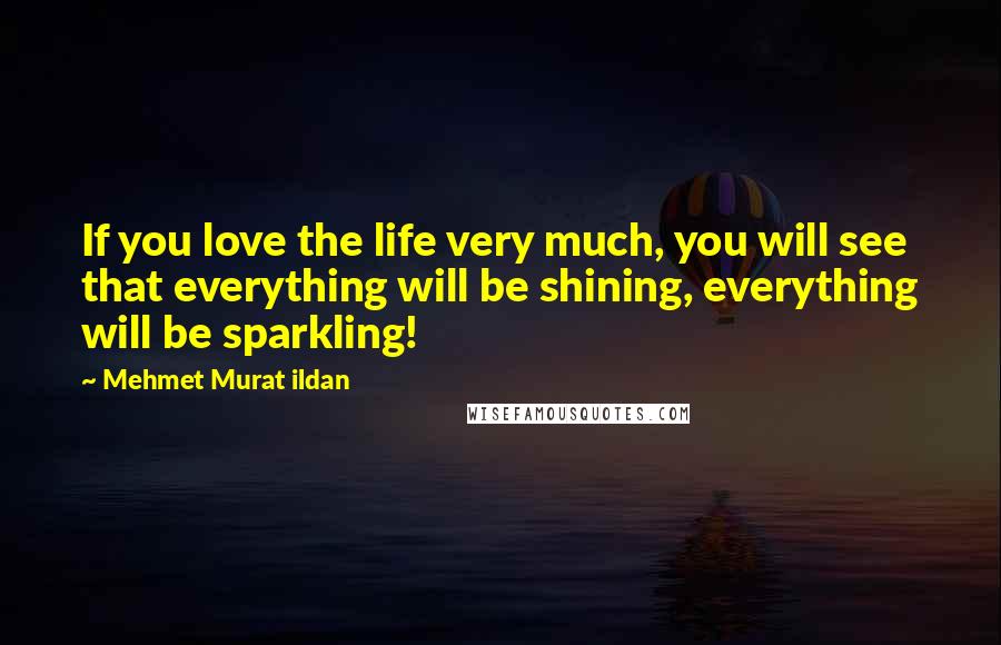 Mehmet Murat Ildan Quotes: If you love the life very much, you will see that everything will be shining, everything will be sparkling!