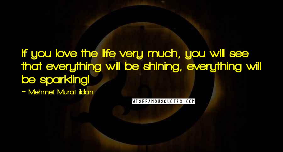 Mehmet Murat Ildan Quotes: If you love the life very much, you will see that everything will be shining, everything will be sparkling!