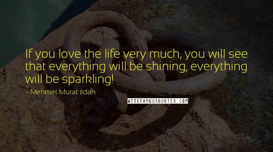 Mehmet Murat Ildan Quotes: If you love the life very much, you will see that everything will be shining, everything will be sparkling!