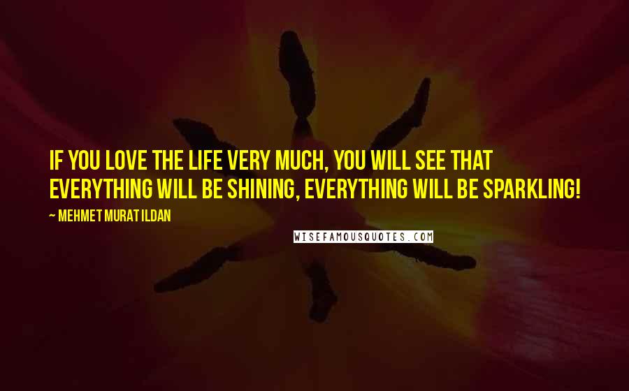 Mehmet Murat Ildan Quotes: If you love the life very much, you will see that everything will be shining, everything will be sparkling!