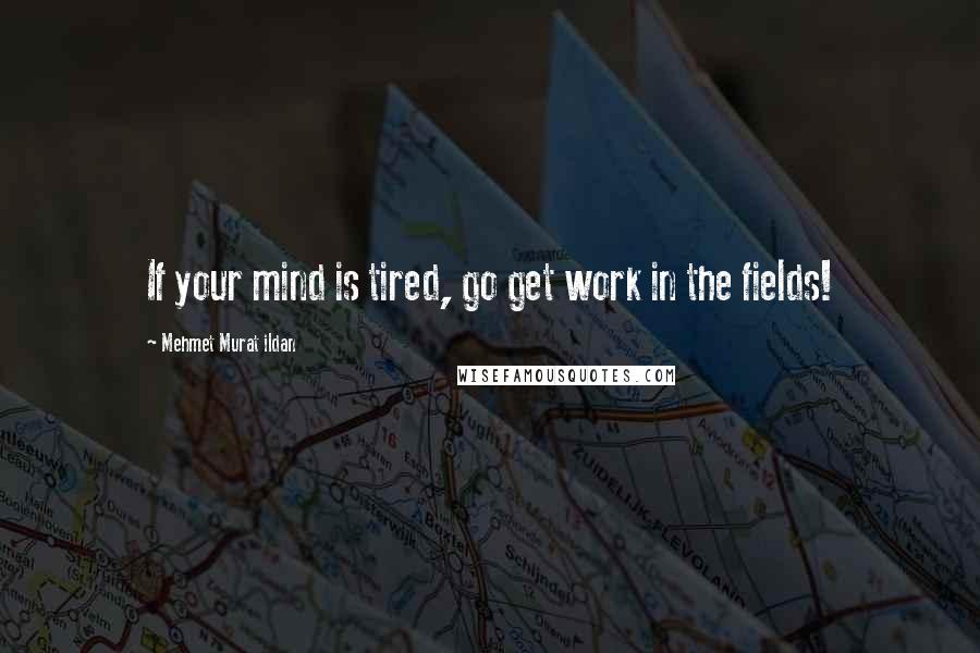 Mehmet Murat Ildan Quotes: If your mind is tired, go get work in the fields!