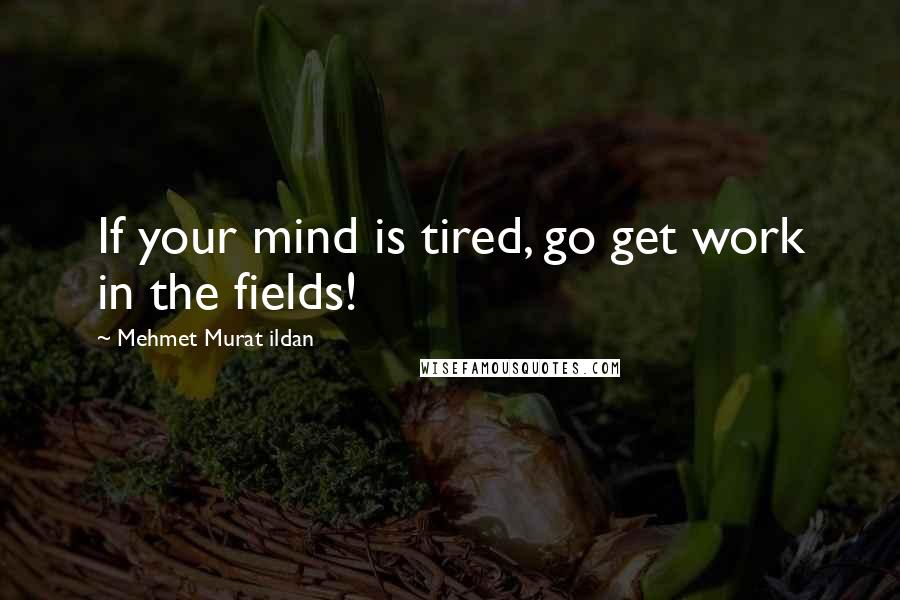 Mehmet Murat Ildan Quotes: If your mind is tired, go get work in the fields!