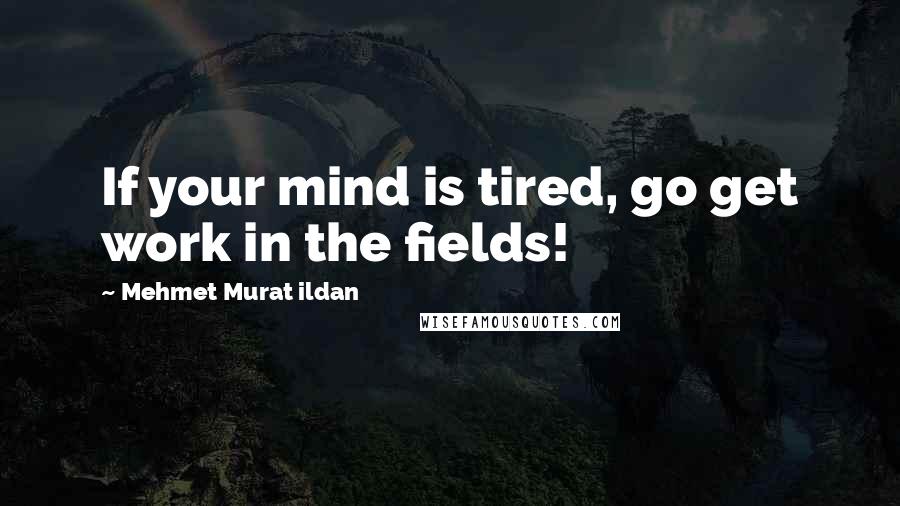 Mehmet Murat Ildan Quotes: If your mind is tired, go get work in the fields!