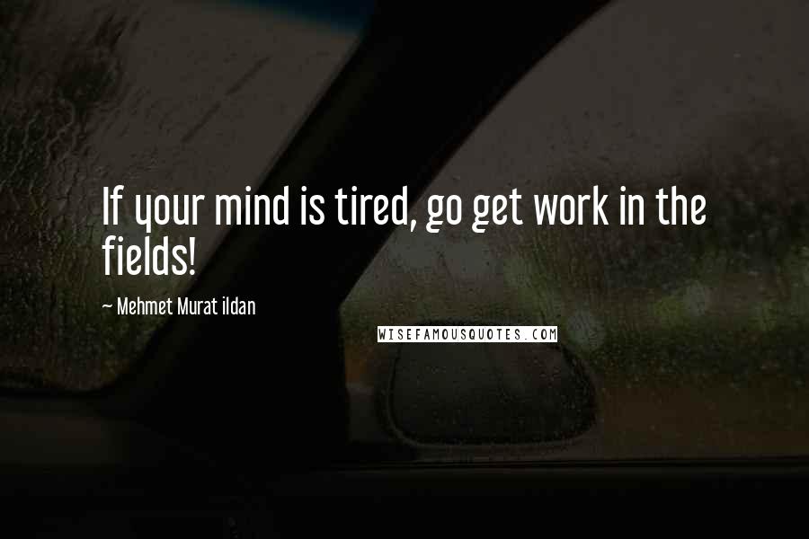 Mehmet Murat Ildan Quotes: If your mind is tired, go get work in the fields!