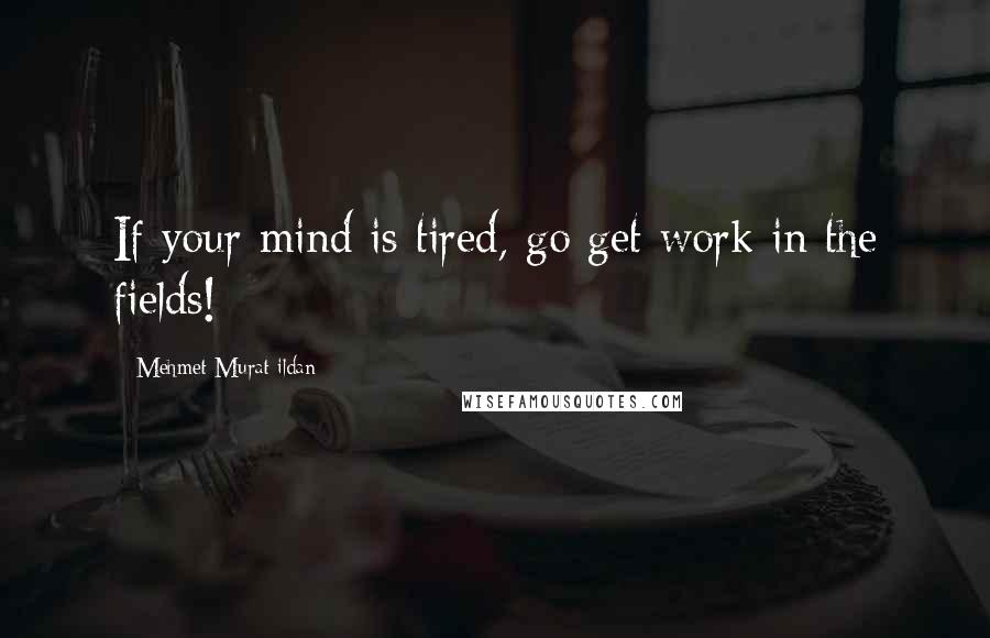 Mehmet Murat Ildan Quotes: If your mind is tired, go get work in the fields!