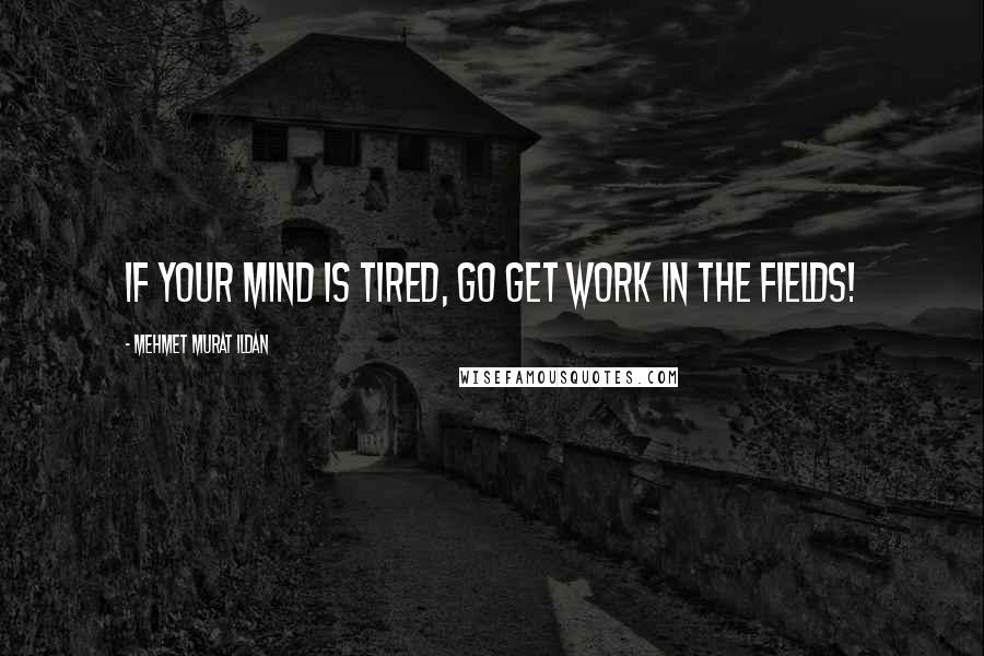 Mehmet Murat Ildan Quotes: If your mind is tired, go get work in the fields!