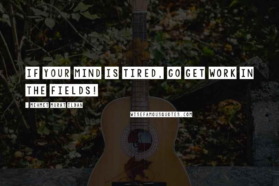 Mehmet Murat Ildan Quotes: If your mind is tired, go get work in the fields!