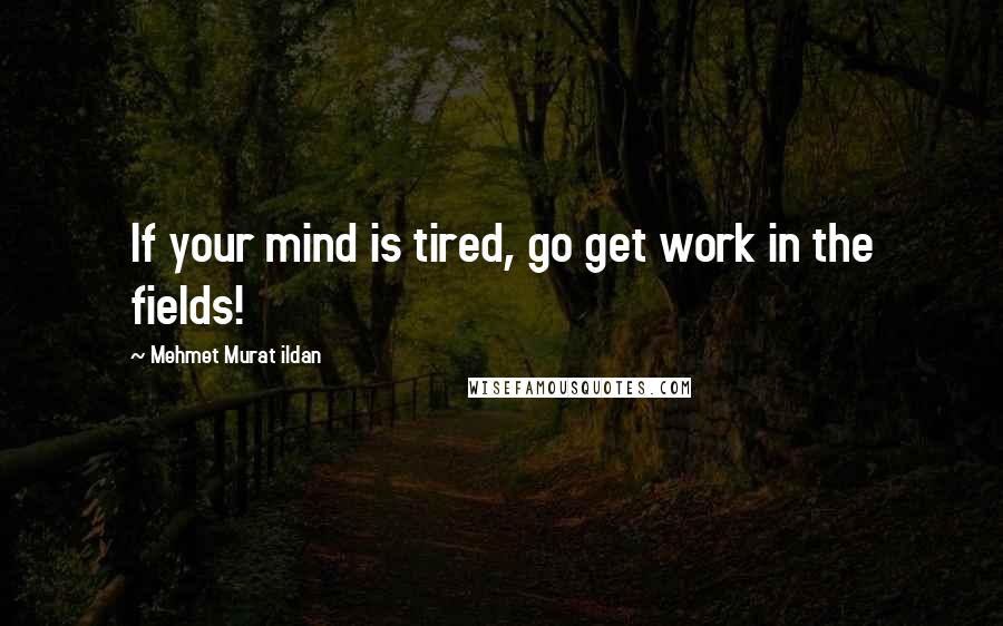 Mehmet Murat Ildan Quotes: If your mind is tired, go get work in the fields!