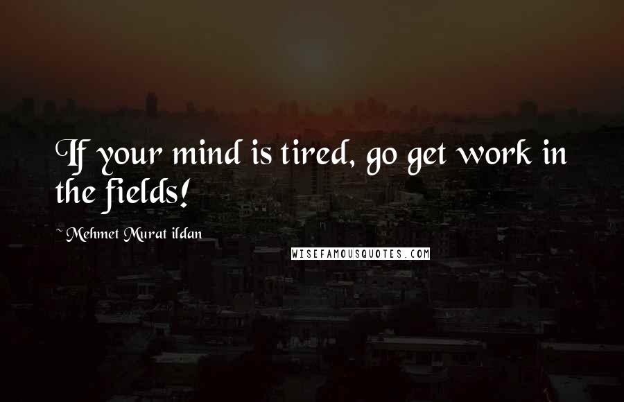 Mehmet Murat Ildan Quotes: If your mind is tired, go get work in the fields!