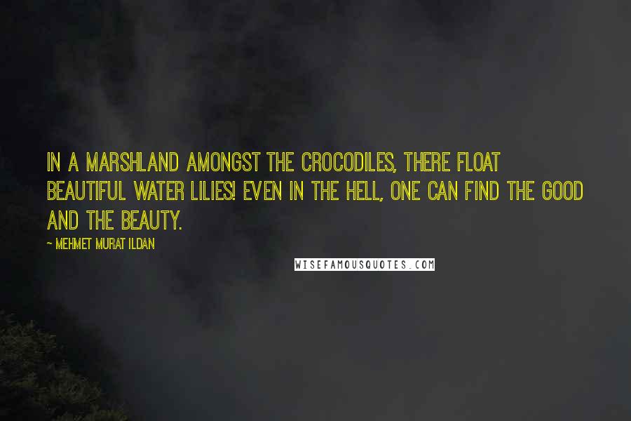 Mehmet Murat Ildan Quotes: In a marshland amongst the crocodiles, there float beautiful water lilies! Even in the Hell, one can find the good and the beauty.