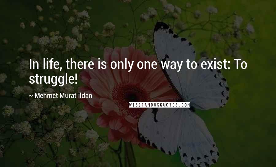 Mehmet Murat Ildan Quotes: In life, there is only one way to exist: To struggle!