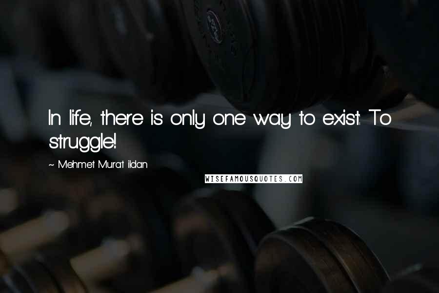 Mehmet Murat Ildan Quotes: In life, there is only one way to exist: To struggle!