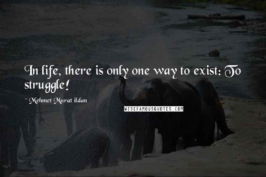 Mehmet Murat Ildan Quotes: In life, there is only one way to exist: To struggle!