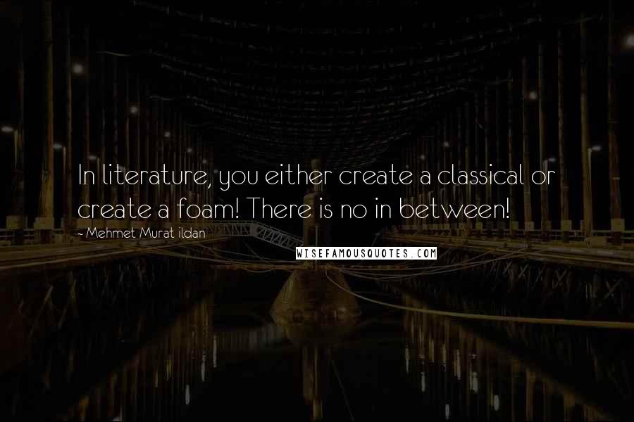 Mehmet Murat Ildan Quotes: In literature, you either create a classical or create a foam! There is no in between!