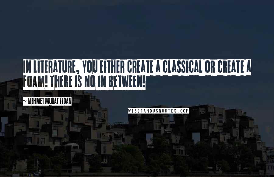 Mehmet Murat Ildan Quotes: In literature, you either create a classical or create a foam! There is no in between!