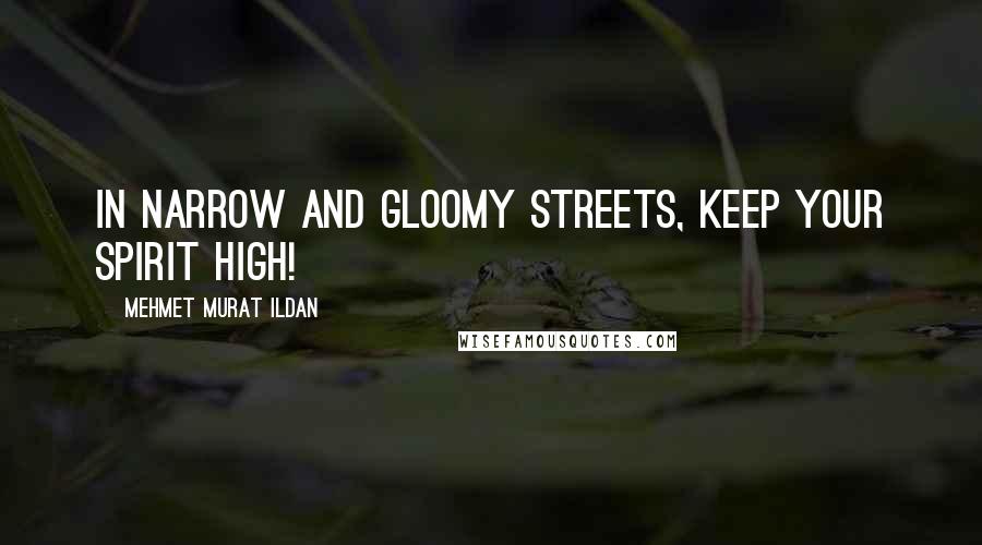 Mehmet Murat Ildan Quotes: In narrow and gloomy streets, keep your spirit high!