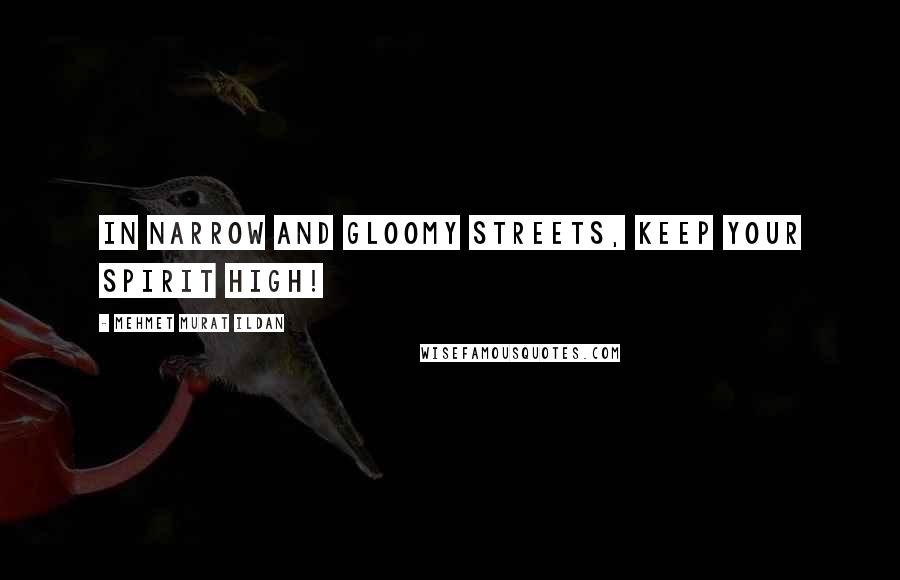 Mehmet Murat Ildan Quotes: In narrow and gloomy streets, keep your spirit high!