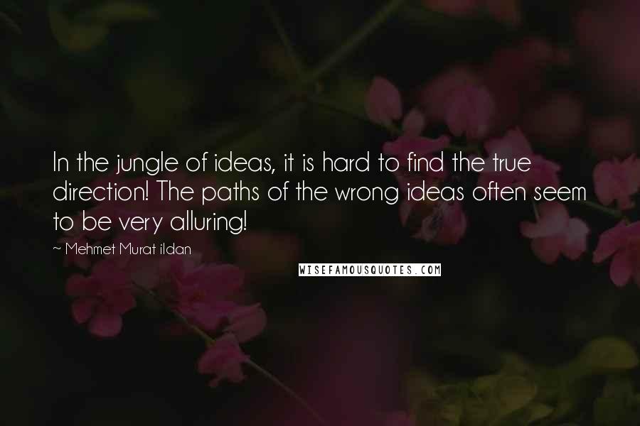 Mehmet Murat Ildan Quotes: In the jungle of ideas, it is hard to find the true direction! The paths of the wrong ideas often seem to be very alluring!