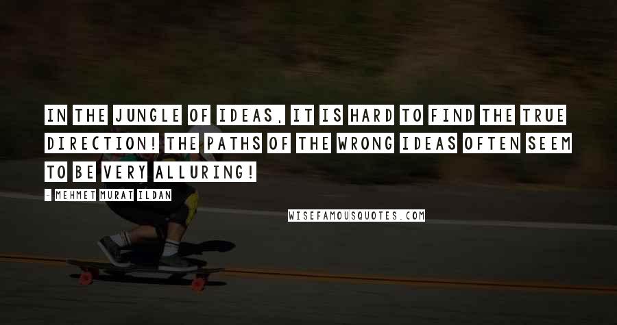 Mehmet Murat Ildan Quotes: In the jungle of ideas, it is hard to find the true direction! The paths of the wrong ideas often seem to be very alluring!