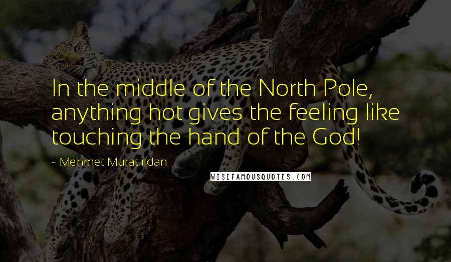Mehmet Murat Ildan Quotes: In the middle of the North Pole, anything hot gives the feeling like touching the hand of the God!