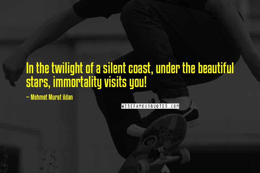 Mehmet Murat Ildan Quotes: In the twilight of a silent coast, under the beautiful stars, immortality visits you!