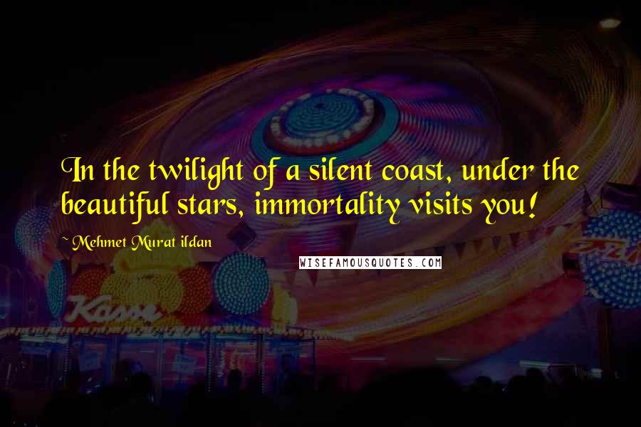 Mehmet Murat Ildan Quotes: In the twilight of a silent coast, under the beautiful stars, immortality visits you!