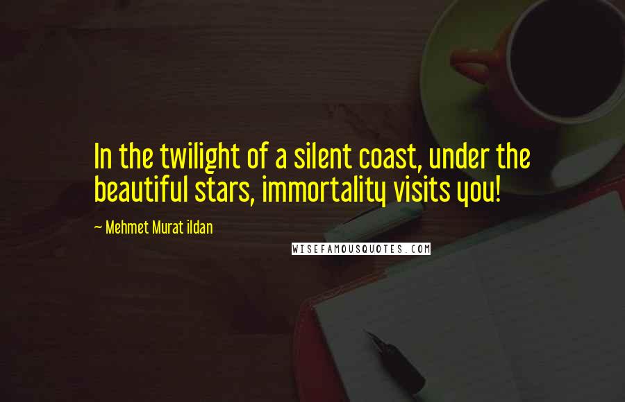 Mehmet Murat Ildan Quotes: In the twilight of a silent coast, under the beautiful stars, immortality visits you!