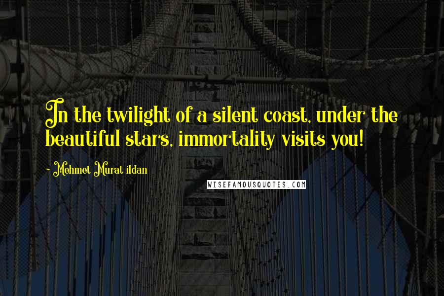 Mehmet Murat Ildan Quotes: In the twilight of a silent coast, under the beautiful stars, immortality visits you!