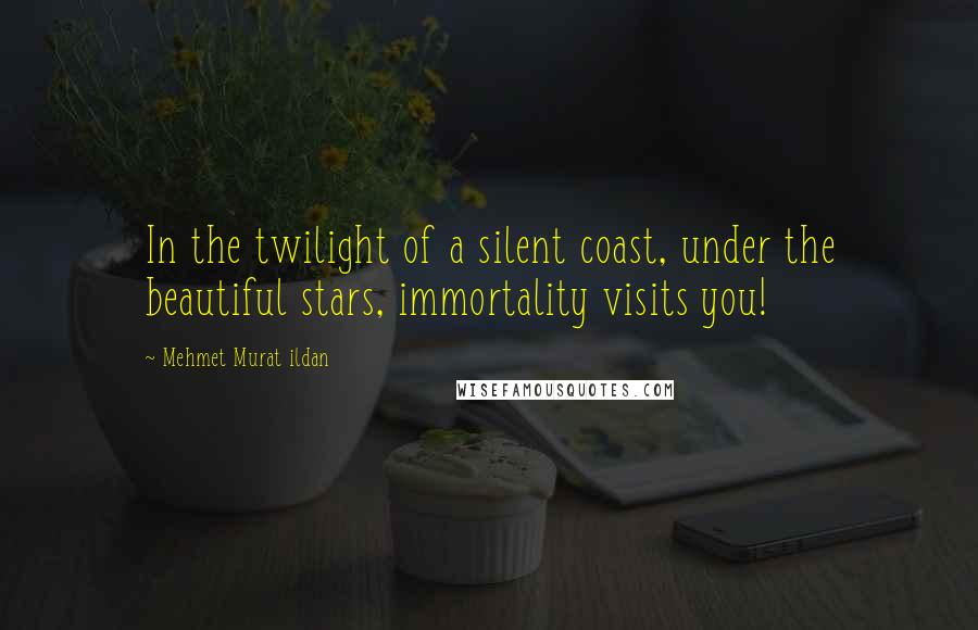 Mehmet Murat Ildan Quotes: In the twilight of a silent coast, under the beautiful stars, immortality visits you!