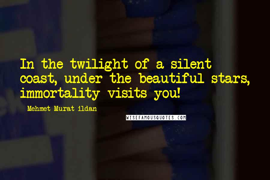 Mehmet Murat Ildan Quotes: In the twilight of a silent coast, under the beautiful stars, immortality visits you!