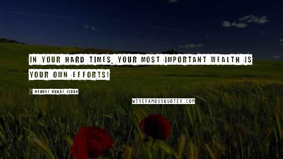 Mehmet Murat Ildan Quotes: In your hard times, your most important wealth is your own efforts!