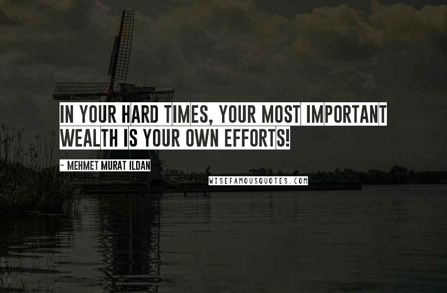 Mehmet Murat Ildan Quotes: In your hard times, your most important wealth is your own efforts!