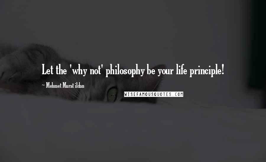 Mehmet Murat Ildan Quotes: Let the 'why not' philosophy be your life principle!