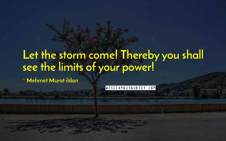 Mehmet Murat Ildan Quotes: Let the storm come! Thereby you shall see the limits of your power!