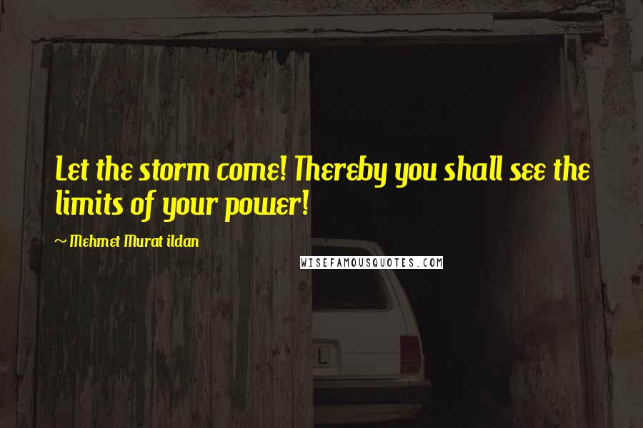 Mehmet Murat Ildan Quotes: Let the storm come! Thereby you shall see the limits of your power!