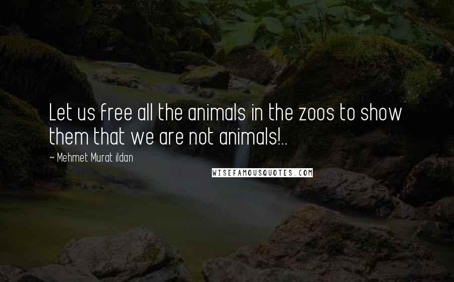 Mehmet Murat Ildan Quotes: Let us free all the animals in the zoos to show them that we are not animals!..