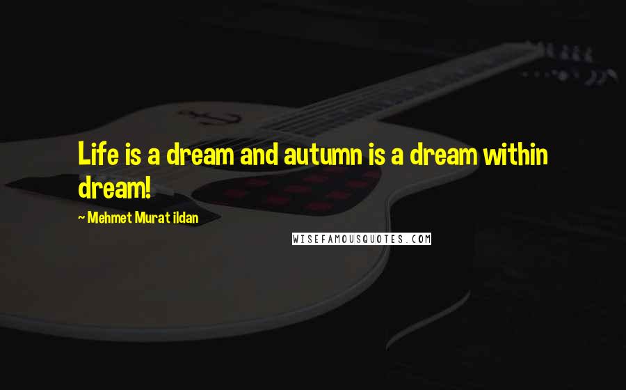 Mehmet Murat Ildan Quotes: Life is a dream and autumn is a dream within dream!