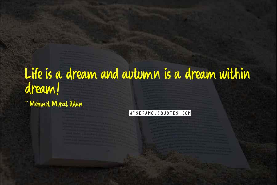 Mehmet Murat Ildan Quotes: Life is a dream and autumn is a dream within dream!