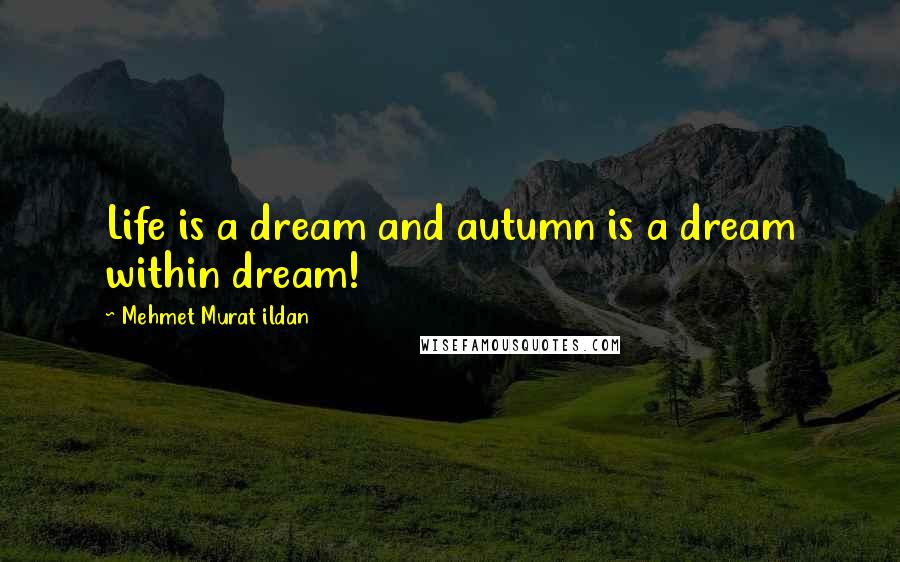 Mehmet Murat Ildan Quotes: Life is a dream and autumn is a dream within dream!