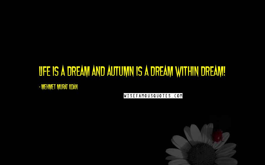 Mehmet Murat Ildan Quotes: Life is a dream and autumn is a dream within dream!