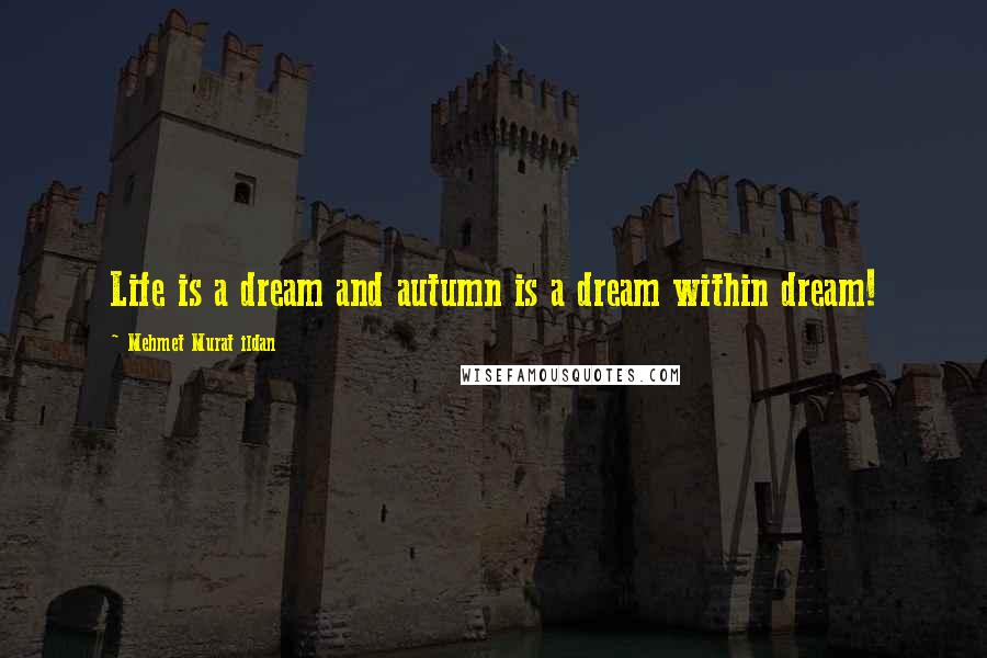 Mehmet Murat Ildan Quotes: Life is a dream and autumn is a dream within dream!