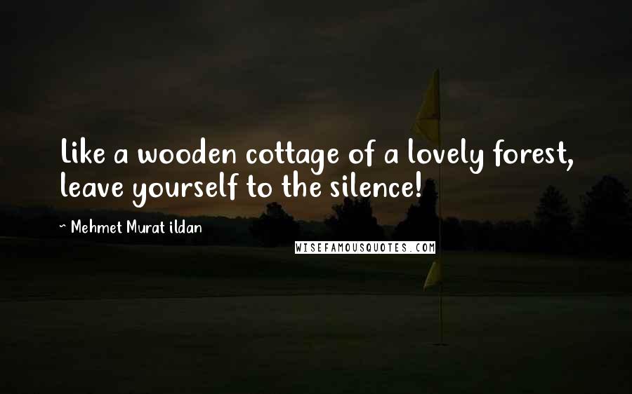 Mehmet Murat Ildan Quotes: Like a wooden cottage of a lovely forest, leave yourself to the silence!