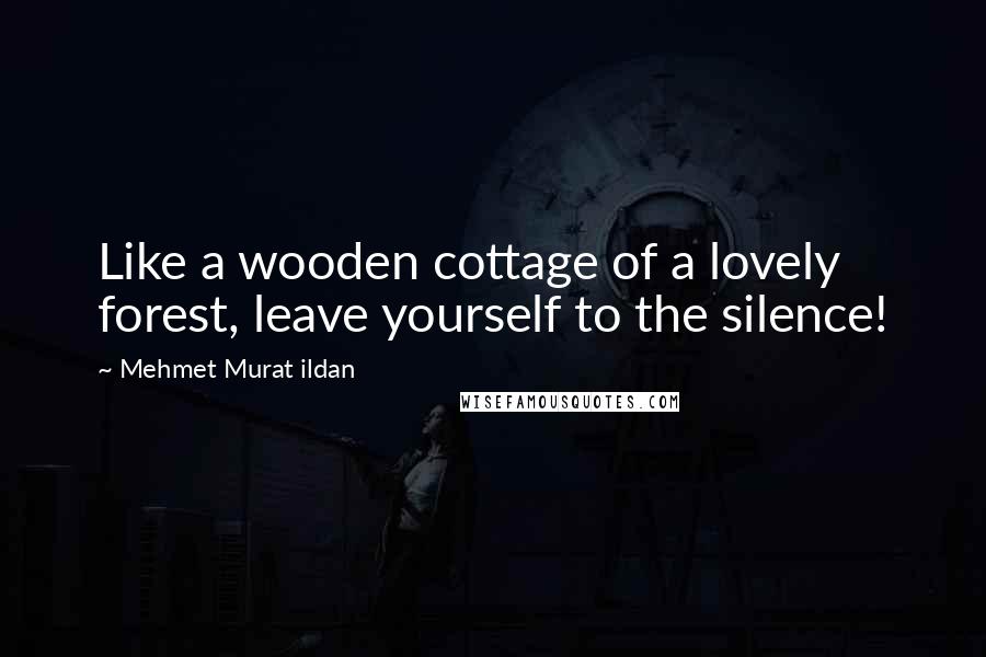 Mehmet Murat Ildan Quotes: Like a wooden cottage of a lovely forest, leave yourself to the silence!