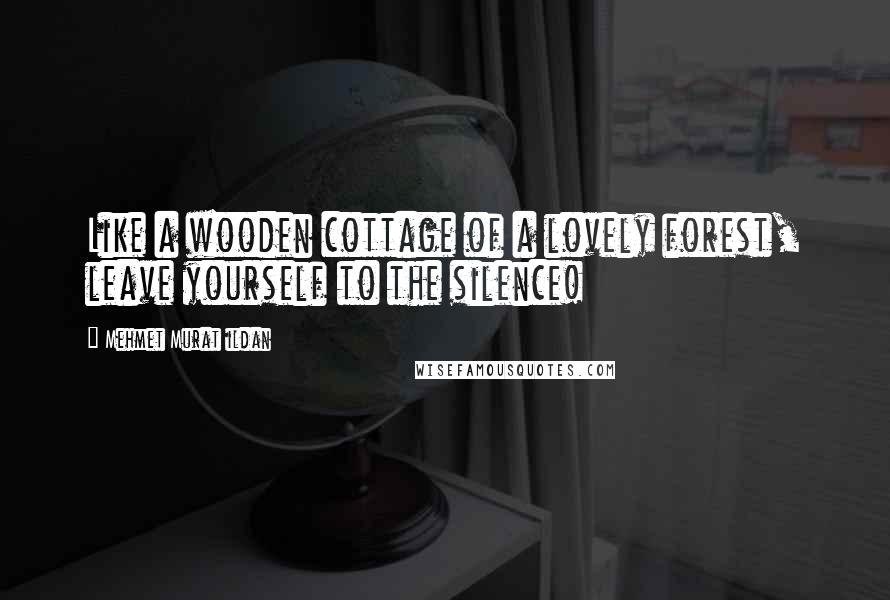 Mehmet Murat Ildan Quotes: Like a wooden cottage of a lovely forest, leave yourself to the silence!