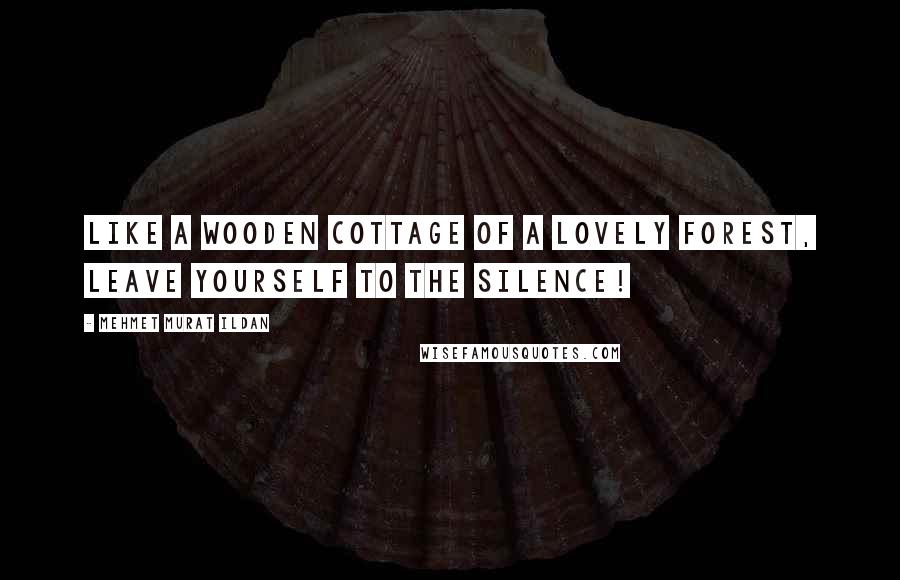 Mehmet Murat Ildan Quotes: Like a wooden cottage of a lovely forest, leave yourself to the silence!