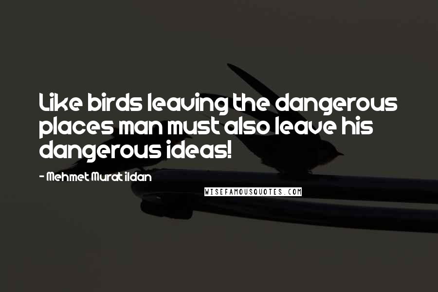 Mehmet Murat Ildan Quotes: Like birds leaving the dangerous places man must also leave his dangerous ideas!