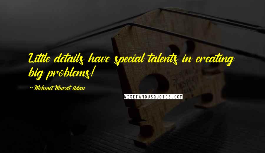 Mehmet Murat Ildan Quotes: Little details have special talents in creating big problems!