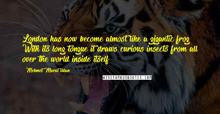 Mehmet Murat Ildan Quotes: London has now become almost like a gigantic frog! With its long tongue it draws curious insects from all over the world inside itself!