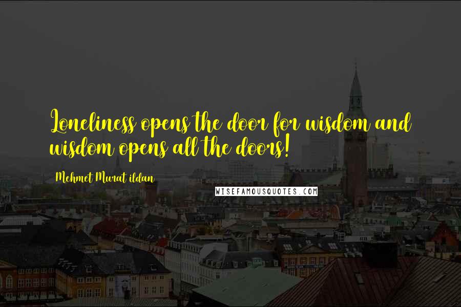 Mehmet Murat Ildan Quotes: Loneliness opens the door for wisdom and wisdom opens all the doors!